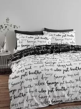 Catherine Lansfield Simplicity Script Duvet Cover Set