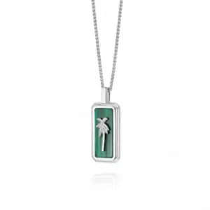 Malachite Palm Sterling Silver Necklace WN07_SLV