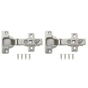 Nickel Effect Metal Sprung Concealed Hinge Pack of 2