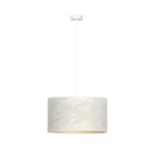 Broddi White Cylindrical Pendant Ceiling Light with White Fabric Shades, 1x E27