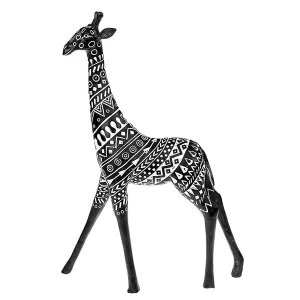 Aztec Giraffe Standing Black Ornament