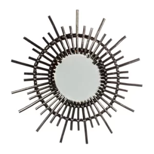 Sass & Belle Black Rattan Starburst Mirror