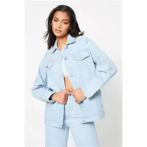 I Saw It First Light Wash Oversized Denim Jacket Co-Ord - Blue