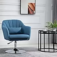 Homcom Swivel Chair for Lumbar Support Blue