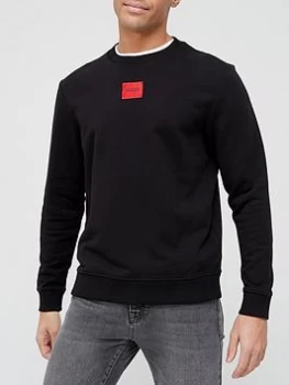 Hugo Boss Duragol Red Patch Logo Sweatshirt Black Size L Men