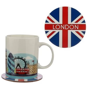 London Icons Porcelain Mug & Coaster Set