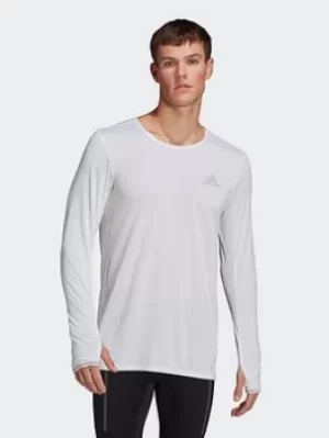 adidas Fast Long-sleeve Top, Black, Size S, Men