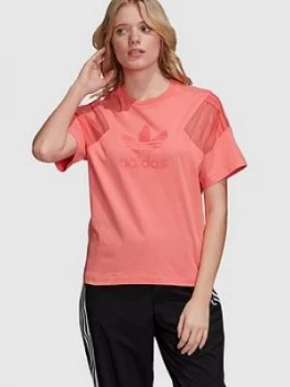 adidas Originals Bellista Short Sleeve T-Shirt - Pink, Size 22, Women