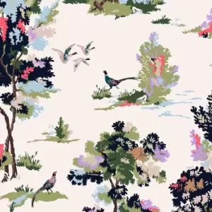 Joules Woodland Scene Dawn Grey Wallpaper