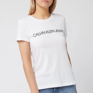 Calvin Klein Jeans Womens Institutional Logo Slim Fit T-Shirt - Bright White - M