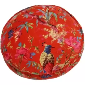 Riva Paoletti Paradise Round Cushion Cover (50 x 50 x 12cm) (Orange) - Orange