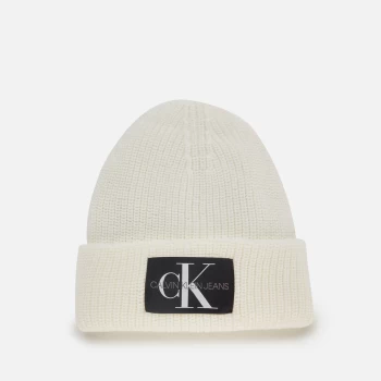 Calvin Klein Jeans Womens Monogram Beanie - Bright White