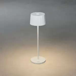 Konstsmide Positano Outdoor Effect Table Lamp USB 2700K, 3000K Dimmable Round White, IP54