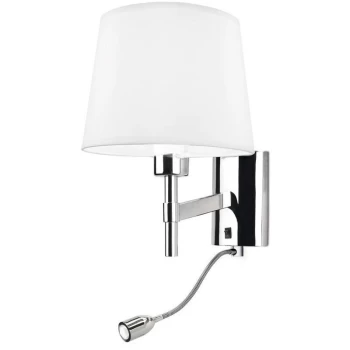 Leds-c4 Lighting - Leds-C4 Bristol - LED 2 Light Indoor Wall Light Chrome with Reading Lamp, E27