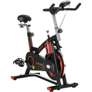 Stationary Exercise Bike with 10KG Flywheel and Phone Holder, Red - Red/Black - Homcom