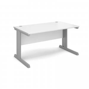 Vivo Straight Desk 1400mm x 800mm - Silver Frame White Top