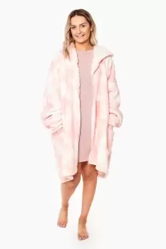 Zip Up Tie Dye Oversized Sherpa Fleece Hoodie Blanket