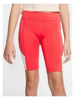 Nike Older Girls Trophy Cycling Running Shorts - Red Size M 10-12 Years, Women