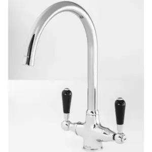 Reginox Chrome Twin Lever Kitchen Mixer Tap - Brooklyn