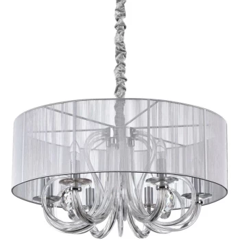 Ideal Lux Swan - 6 Light Multi Arm Pendant Light Silver