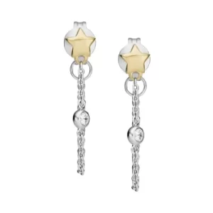 Fossil Elliott Diamonds By The Yard Stars Two-Tone Sterling Silver Front to Back Earrings