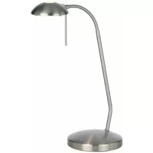 Loops - Touch Dimmer Table Lamp Light Satin Chrome & Adjustable Neck Classic Reading