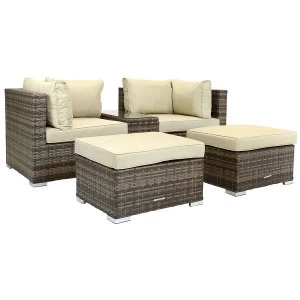 Charles Bentley Verona Multifunction Rattan Sofa Set - Brown