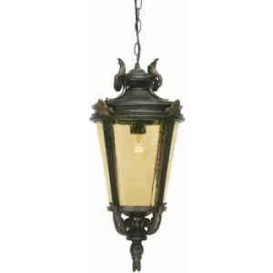 IP23 1 Bulb Chain Lantern Light Weathered Bronze Large LED E27 100W