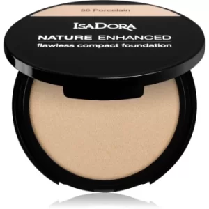 IsaDora Nature Enhanced Flawless Compact Foundation Compact Cream Foundation Shade 80 Porcelain 10 g