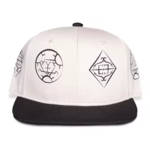 HARRY POTTER Fantastic Beasts: The Secrets of Dumbledore Symbols & Logos Snapback Baseball Cap, White/Black (SB011352FBS)