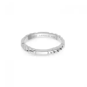 Stacked Rope 18ct Sterling Silver Ring SRB9009_SLV