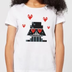 Star Wars Valentine's Vader In Love Womens T-Shirt - White - L