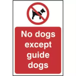 No Dogs Except Guide Dogs Sign- RPVC (200 x 300mm)