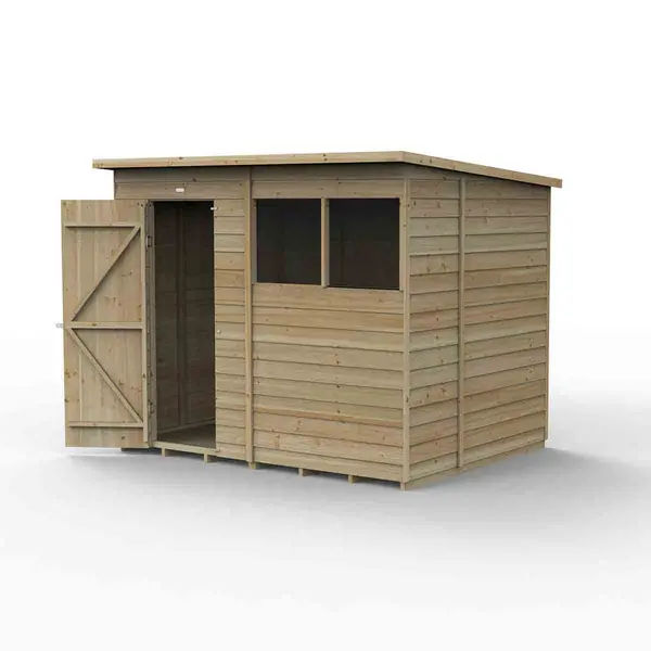 Forest Garden 4LIFE Pent Shed 8x6 - Single Door - 2 Windows