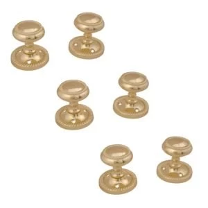 Polished Brass Effect Internal Round Latch Door Knob 3 Set