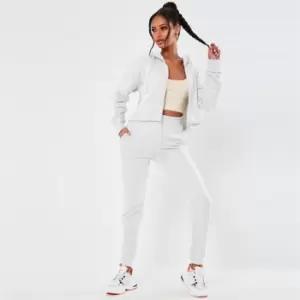 Missguided Cropped Hoodie And Joggers Co Ord Set - White