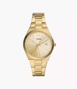 Fossil Women Scarlette Three-Hand Date Gold-Tone Stainless Steel Watch