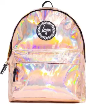 Hype Girls Holographic Backpack - Rose Gold