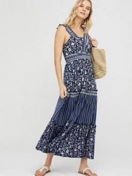 Monsoon Farrah Jersey Lenzing Ecovero Maxi Dress - Navy