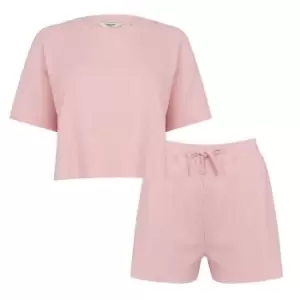 Firetrap Waffle Boxy T-Shirt and Shorts Set - Pink