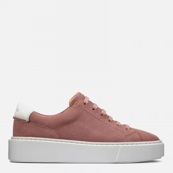 Clarks Womens Hero Lite Lace Suede Flatform Trainers - Rose - UK 4