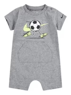 Boys, Nike Younger Boy Graphic Romper, Grey, Size 12 Months