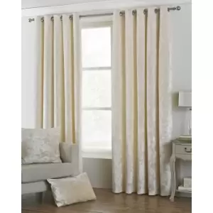 Riva Home Verona Velvet Style Eyelet Curtains (46 x 72" (117 x 183cm)) (Oyster)