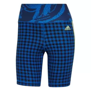 adidas FARM Rio Bike Shorts Womens - Glow Blue / Hi-Res Yellow