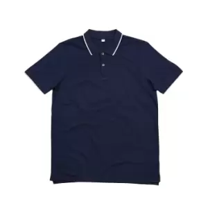 Mantis Mens The Tipped Polo Shirt (L) (Navy/White)