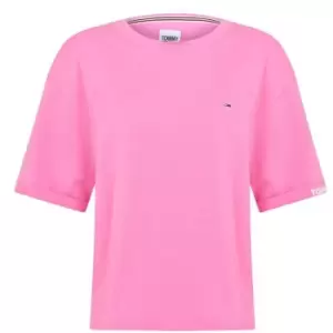 Tommy Jeans Crop Stripe T Shirt - Pink