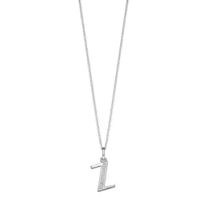 Sterling Silver Art Deco Initial 'Z' Pendant with Cubic Zirconia Stone Detail