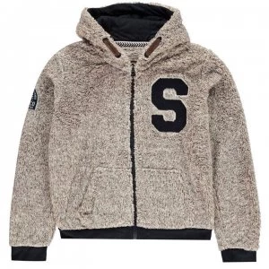 SoulCal Zip Snug Hoodie Junior Boys - Brown Marl