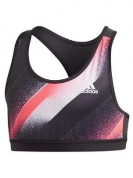 adidas Girls Unleash Confidence Bra Top - Black, Size 13-14 Years, Women