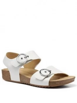 Hotter Tourist Buckle Footbed Sandals - White, Size 4, Women